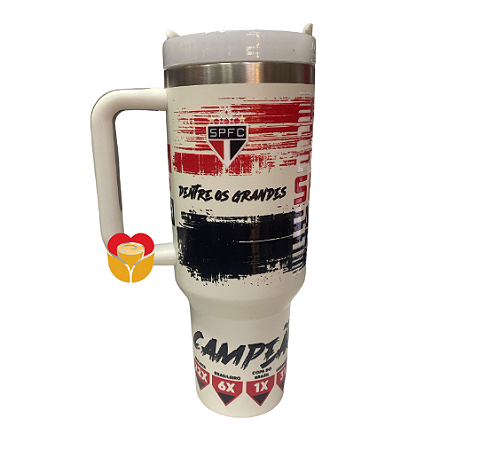 COPO TÉRMICO COM CANUDO  SÃO PAULO FC (BRANCO) 1,2L