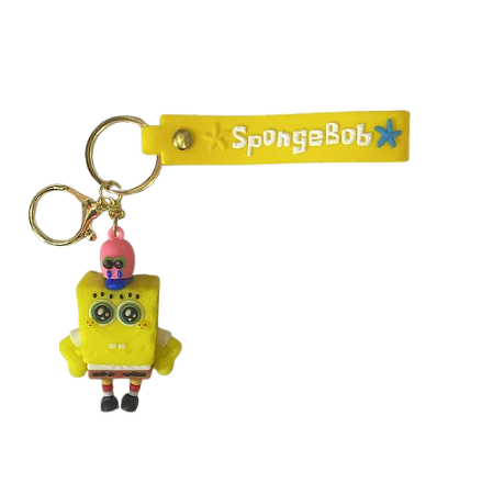 CHAVEIRO 3D - PERSONAGENS - BOB ESPONJA COM CHAPEU ROSA