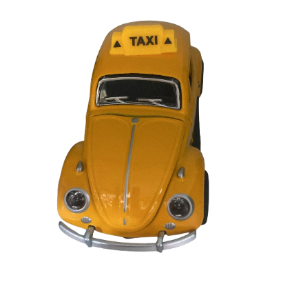 CARRINHO DE FERRO PEQUENO - FUSCA TAXI AMARELO