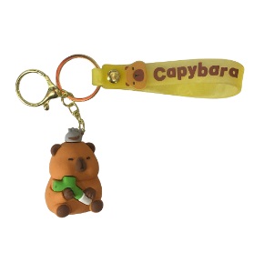 CHAVEIRO 3D - PERSONAGENS - CAPIVARA COM ENFEITE VERDE E BRANCO