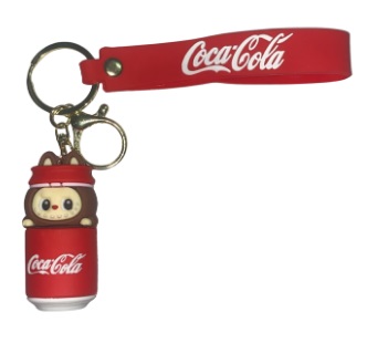 CHAVEIRO 3D - PERSONAGENS - LABUBU MARROM DENTRO DA LATA DE COCA-COLA