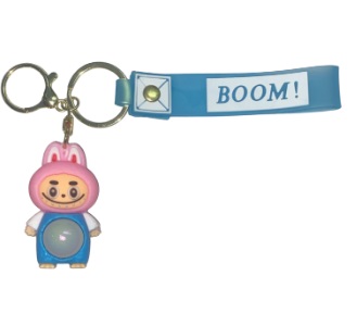 CHAVEIRO 3D - PERSONAGENS - LALUBU PISCANTE - CABEÇA ROSA E CORPO AZUL