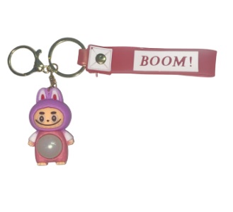 CHAVEIRO 3D - PERSONAGENS - LALUBU PISCANTE - CABEÇA ROXO E CORPO ROSA