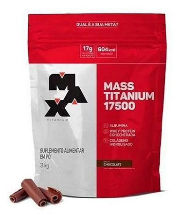 Mass Titanium 17500 Suplemento em Pó Sabor Chocolate - 3kg