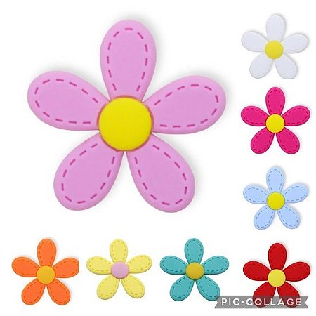 Flores Pespontadas Emborrachado (par)