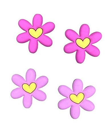 Flor com Coração Emborrachada (par)