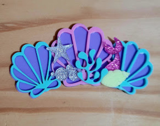 Conchas em Acrílico para Tiara