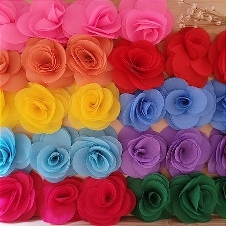Flor de organsa grande (6cm)