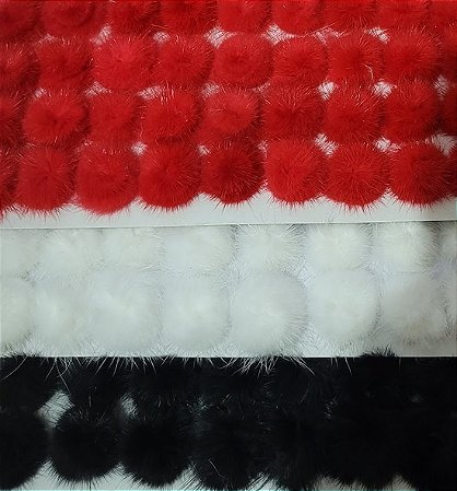 Pompom achatado 2,5cm (par)