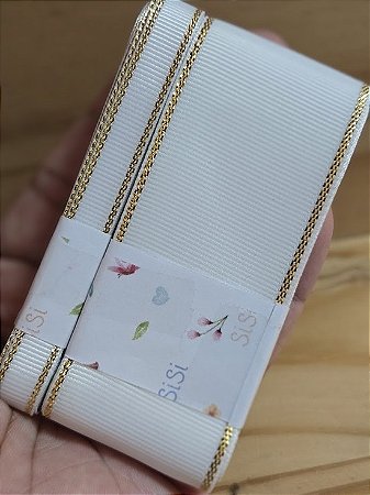 Kit fita branco com dourado