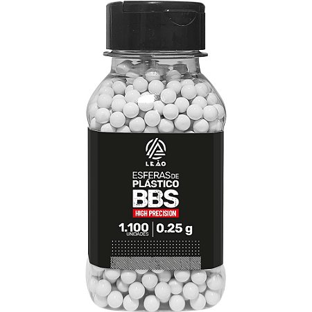 Esfera BBs Airsoft 0.25g 6,0mm High Precision 1100un. - Leão