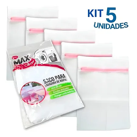 Kit 5 Sacos 40x30 Para Máquina De Lavar Roupas Íntimas Cueca