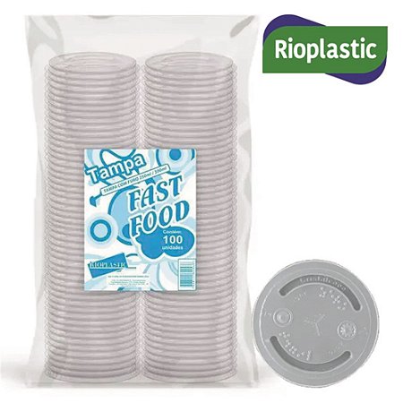 TAMPA RIOPLASTIC C/ FURO 300ML C/100 UNI (30X100)