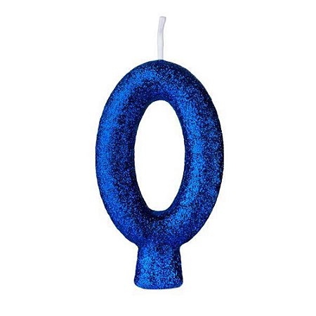 VELA CINTILANTE GLITER AZUL N° 0 (1X10)