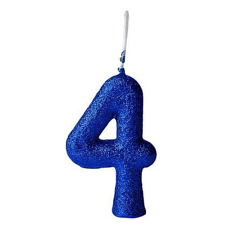 VELA CINTILANTE GLITER AZUL N° 4 (1X10)