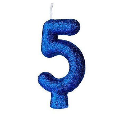 VELA CINTILANTE GLITER AZUL N° 5 (1X10)