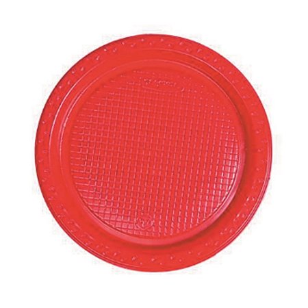 PRATO PLAST. VERMELHO 15CM REGINA  C/ 10 UNI (20X10)