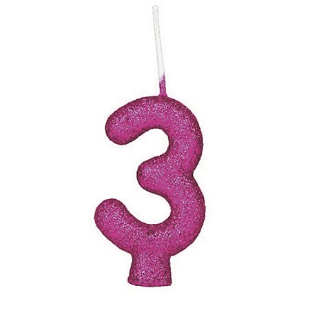 VELA CINTILANTE GLITER PINK N° 3 (1X10)