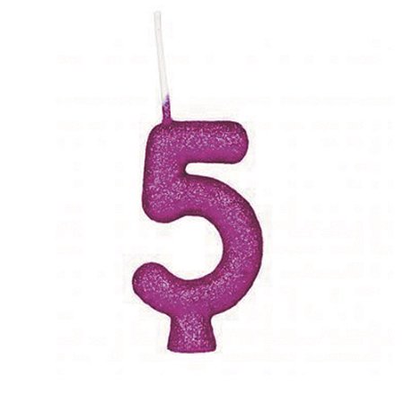 VELA CINTILANTE GLITER PINK N° 5 (1X10)