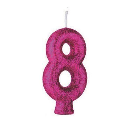 VELA CINTILANTE GLITER PINK N° 8 (1X10)