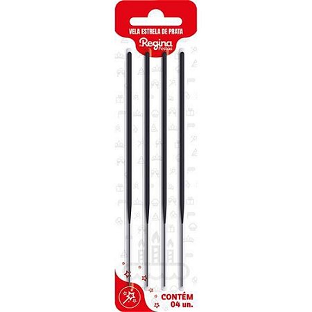 VELA ESTRELA DE PRATA C/ 4 UNI (1X30)