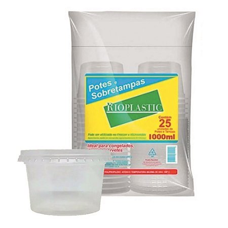 POTE RIOPLASTIC REDONDO 1.000ML PCT C/ 24 UNI (12X24)