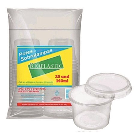 POTE RIOPLASTIC REDONDO 140ML PCT C/ 24 UNI (40X24)