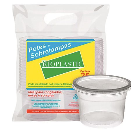 POTE RIOPLASTIC REDONDO 350ML PCT C/ 24 UNI (16X24)