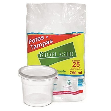 POTE RIOPLASTIC REDONDO 750ML PCT C/ 24 UNI (20X24)