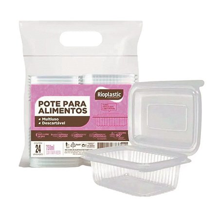 POTE RETANGULAR ARTIC. RIOPLASTIC 750ML C/24 UNI (6X24)