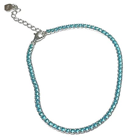 Pulseira Em Prata com pedra azul