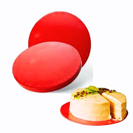 Base Laminada Porta Bolo Cakeboard 28 cm Vermelha - 10 unid