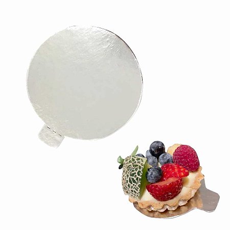 Base Laminada Porta Doce Cakeboard 10 cm Prata - Pct 50 unid