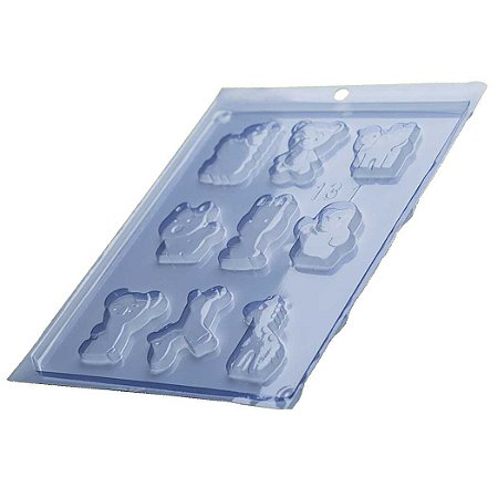 Forma Chocolate Simples Animaizinhos Ref 131 - Pct 5 formas
