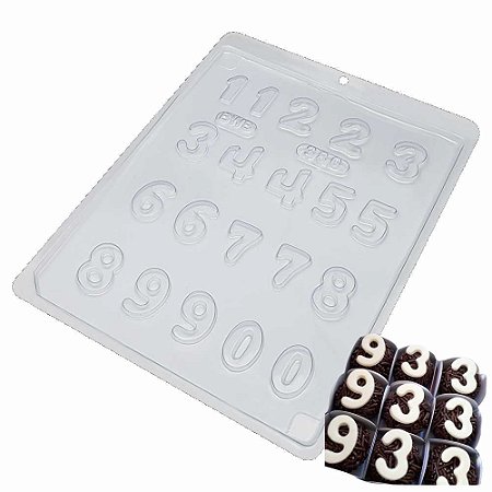 Forma Chocolate Simples Números Ref. 380 - Pacote 5 formas