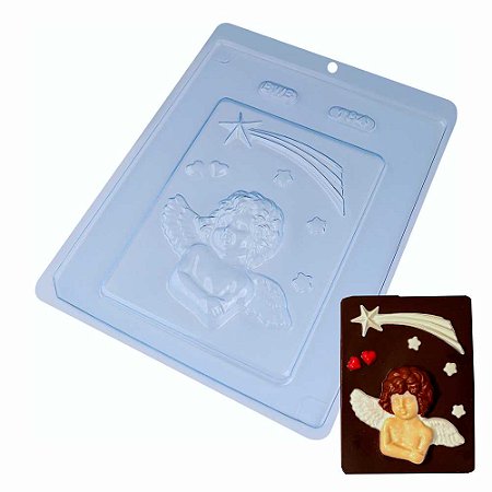 Forma Chocolate Simples Placa Anjinho Natal 184 - 5 formas