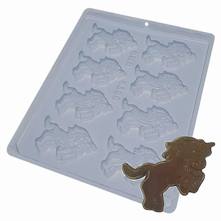 Forma Chocolate Simples Unicórnio Ref. 9386 - Pct 5 formas