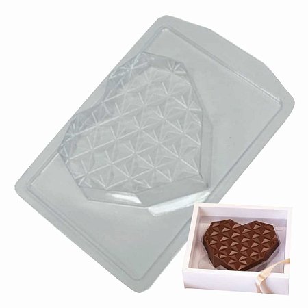 Forma Coração de Chocolate Diamantado 500g Silicone - 2 unid