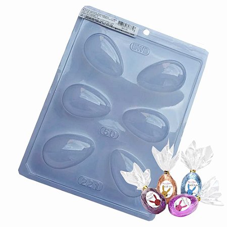 Forma Ovo de Páscoa 50g Acetato Simples Ref. 221 - 5 unid