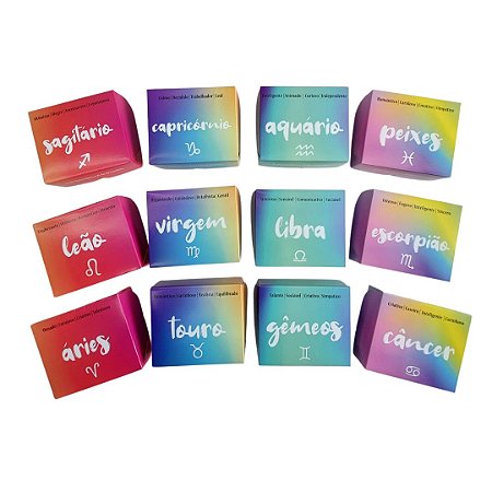 Kit 12 Caixas para 6 Doces ou Lembrancinhas Signos (12x10x4)