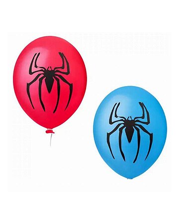 Balão Temático nº 11 Aranha Azul e Vermelho - Pct 25 unid