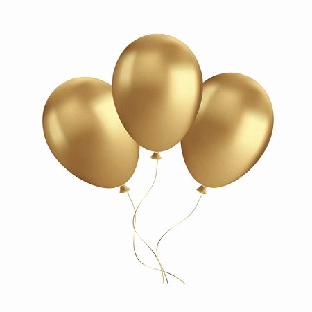 Balão Perolizado 9" Ouro Happy Day - Pct 25 unid
