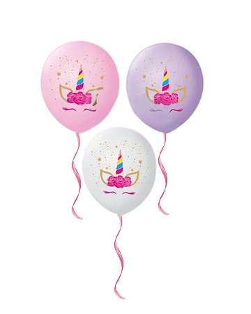 Balão Temático nº 9 Unicórnio Charm Sortido - Pct 25 unid