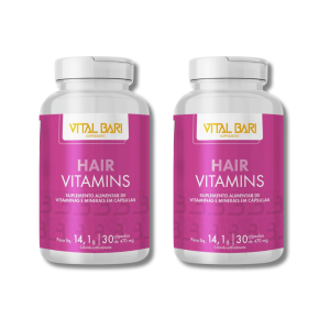 Kit Duplo Vital Bari Hair - Suplemento Alimentar para Cabelos (60 cápsulas)