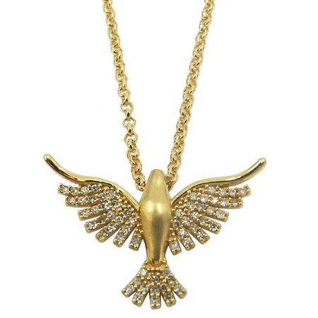 Pingente Espírito Santo com Zirconias Ouro 18k 750