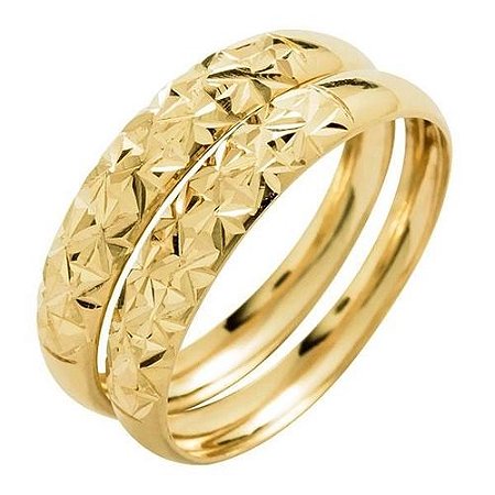 Par de Aparadores Ouro 18k para aliança Rayado
