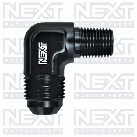 Adaptador 90º Macho 3/8" NPT para Macho Cônico AN8