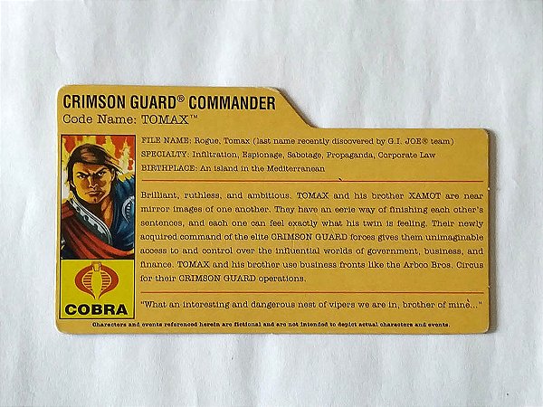 File Card Tomax - Crimson Guard - GiJoe Modernos