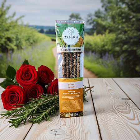 Incenso de Rosas, Chá Branco e Alecrim | Jardim Sagrado