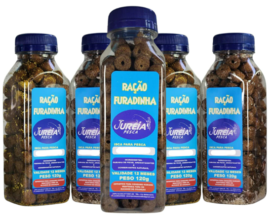 KIT 5 RAÇÕES FURADINHA PESCA JURÉIA